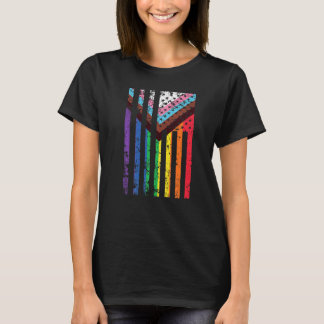 Lgtbiaq+プライドUsa国旗のプライド月 Tシャツ