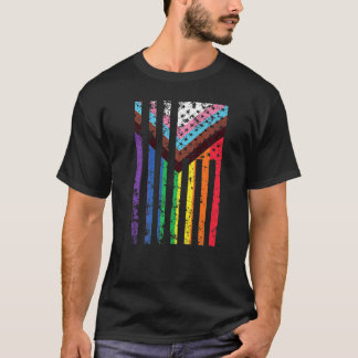 Lgtbiaq+プライドUsa国旗のプライド月 Tシャツ