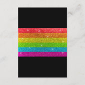 LGTBQレインボーブラックシックモダンズ結婚グリッター エンクロージャーカード (裏面)