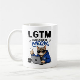 LGTM にゃんにゃんOK コーヒーマグカップ