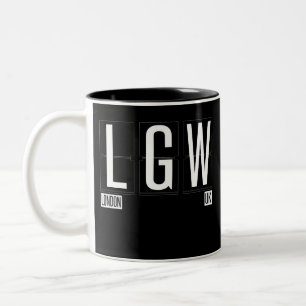 LGW -ロンドンGatwickイギリス空港コード ツートーンマグカップ