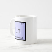 Lh - 左利きの化学元素記号Tシャツ コーヒーマグカップ (正面左)