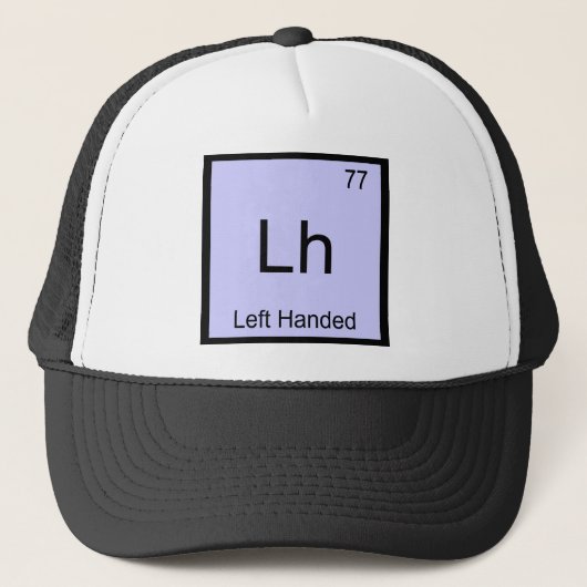 Lh - 左利き用化学元素記号Tシャツ キャップ (正面)