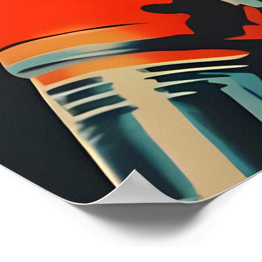 Lhasa Apso Astronaut Poster, Lhasa Apso Retro ポスター (角)