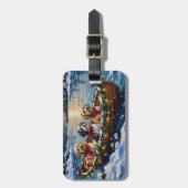 Lhasa Apso Christmas Boat Holiday ラゲッジタグ (正面縦)