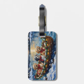 Lhasa Apso Christmas Boat Holiday ラゲッジタグ (裏面縦)