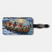 Lhasa Apso Christmas Boat Holiday ラゲッジタグ (裏面横)