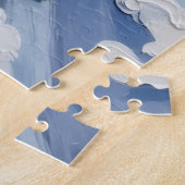 Lhasa Apso Christmas Red Truck Holiday ジグソーパズル (側面)