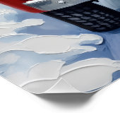 Lhasa Apso Christmas Red Truck Holiday ポスター (コーナー)