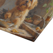 Lhasa Apso Cooking in Kitchen カッティングボード (角)