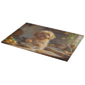 Lhasa Apso Cooking in Kitchen カッティングボード (角)