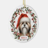 Lhasa Apso Dog Ceramic Circle Ornament セラミックオーナメント (右)