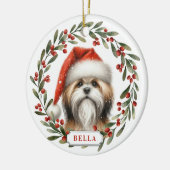 Lhasa Apso Dog Ceramic Circle Ornament セラミックオーナメント (左)