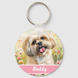 Lhasa Apso Dog Tag – Custom Info キーホルダー