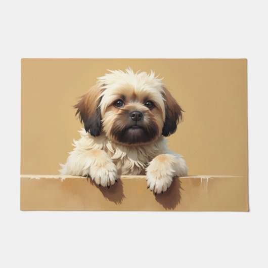 Lhasa Apso Doormat Art ドアマット (正面)