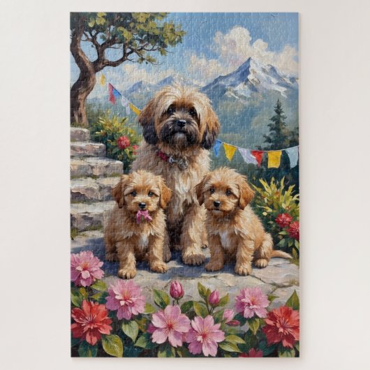 Lhasa Apso Himalayan Garden Art ジグソーパズル (縦)