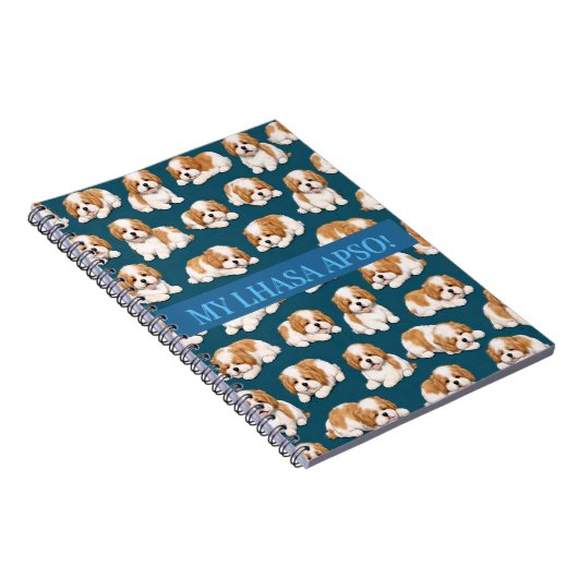 Lhasa Apso Puppy Notebook Journal ノートブック (右側)