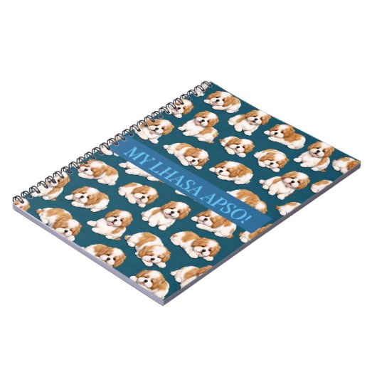 Lhasa Apso Puppy Notebook Journal ノートブック (左側)