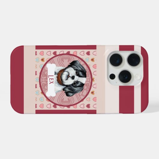 Lhasa Apso Valentine Heart iPhone 11 Pro Case iPhoneケース (裏面横)