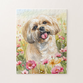 Lhasa Apso Watercolor Puzzle ジグソーパズル