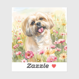 Lhasa Apso Watercolor Sticker  シール