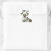 Lhaso ApsoおもしろいまたはShitzu Dogのステッカーがパーソナライズ スクエアシール (バッグ)