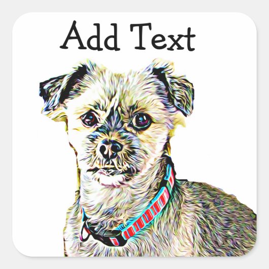 Lhaso ApsoおもしろいまたはShitzu Dogのステッカーがパーソナライズ スクエアシール (正面)