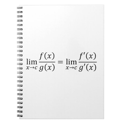 L'Hopital'S Rule – 数学と微積分の基本T-Shir ノートブック (正面)