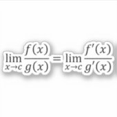L'Hopital'S Rule – 数学と微積分の基礎 シール (正面)