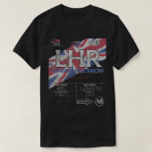 LHRロンドンヒースローインターナショナルエアポートヴィンテージ航空会社T Tシャツ (デザイン正面)