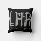 LHRロンドンヒースローエアポートグランジタイポグラフィ クッション (裏面)