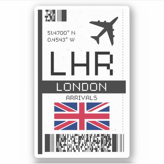 LHRロンドン、イングランド空港搭乗券 シール (正面)