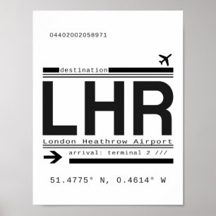 LHRロンドン・ヒースロー空港の呼出符号 ポスター