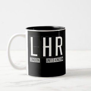 LHR -ロンドンHeathrowイギリス空港コード ツートーンマグカップ