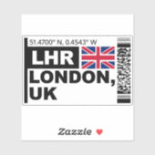 LHR London Boarding Pass - England, UK Travel シール (シート)