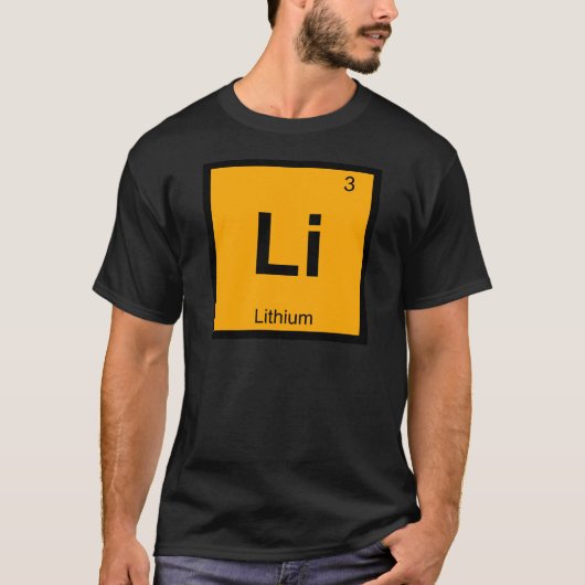 Li -リチウム化学の周期表記号 tシャツ (正面)