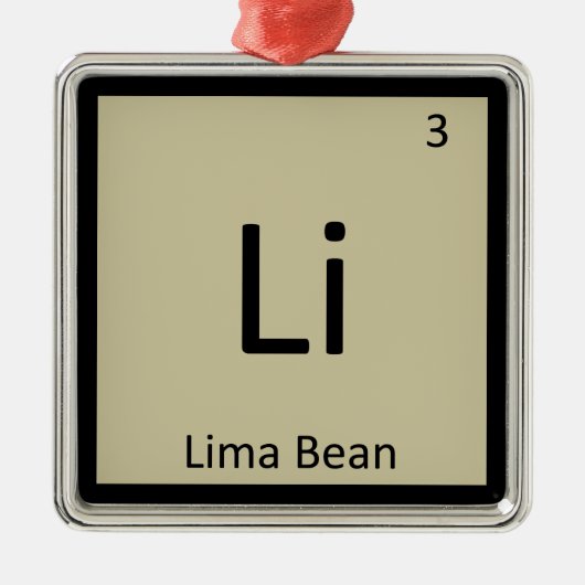 Li - リママメ 化学元素記号 メタルオーナメント (正面)