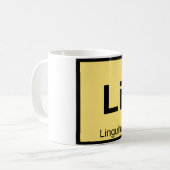 Li - リングイネのパスタ 化学元素周期表 コーヒーマグカップ (正面左)