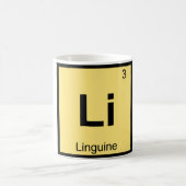 Li - リングイネのパスタ 化学元素周期表 コーヒーマグカップ (中央)