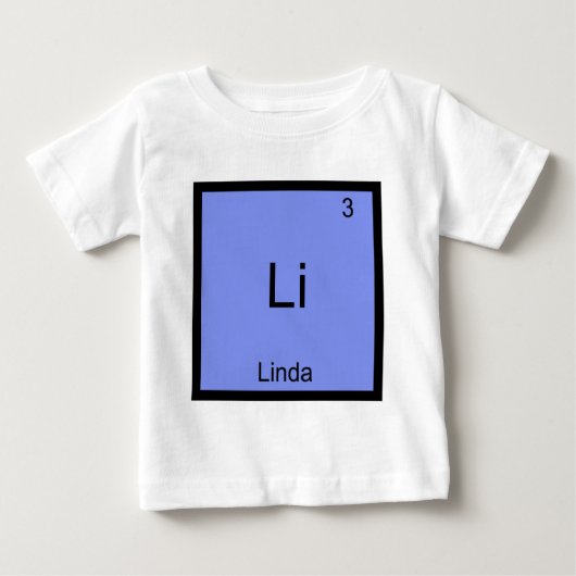Li -リンダ化学要素シンボル名Tee ベビーTシャツ (正面)