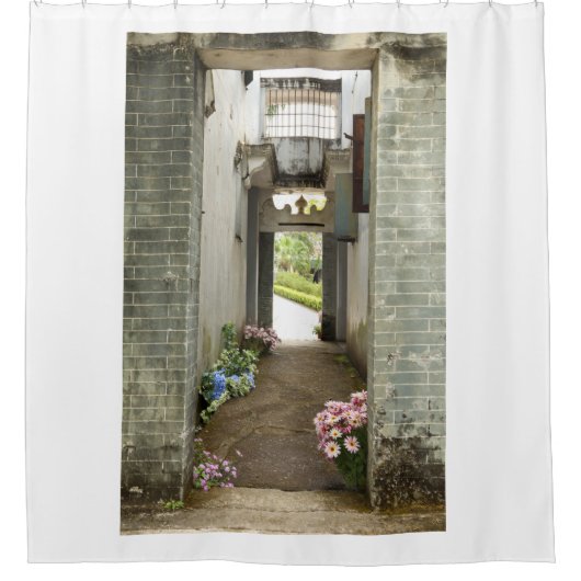 Li Gardenシリーズ: 花の回廊 シャワーカーテン (正面)