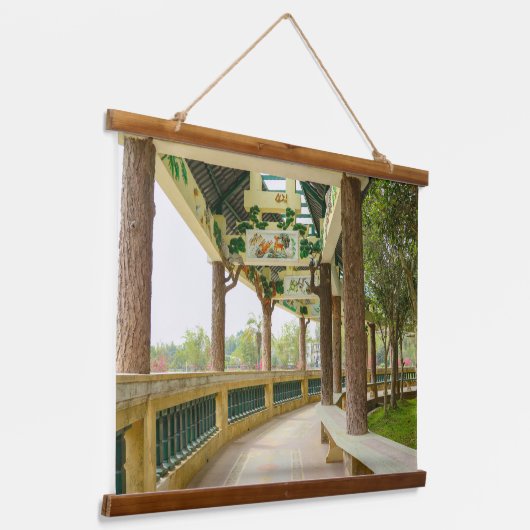 Li Garden Series:アートと自然の出会い 吊り下げ型タペストリー (傾斜あり)