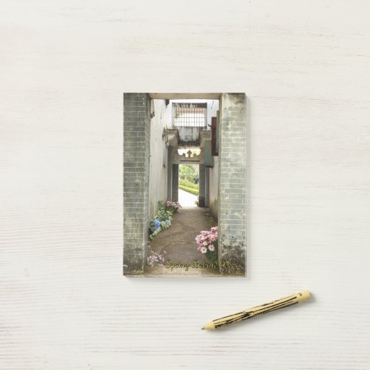 Li Garden Series: Hidden Spring Notepad ポストイット (デスク上)