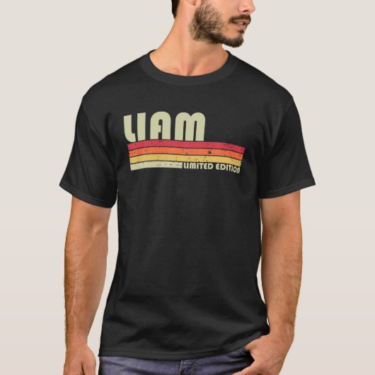 LIAMギフト名パーソナライズされたおもしろいレトロヴィンテージBi Tシャツ (正面)
