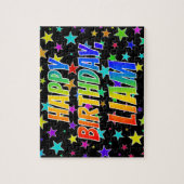 "LIAM"名、おもしろい"ハッピーバースデー" ジグソーパズル (縦)