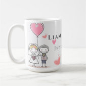 Liam and Emma Storybook Floral Wedding Unity Pilla コーヒーマグカップ (左)