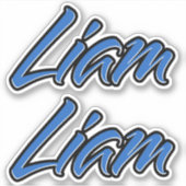 Liam Name blue Aufkleber Sticker Stickerset シール (正面)