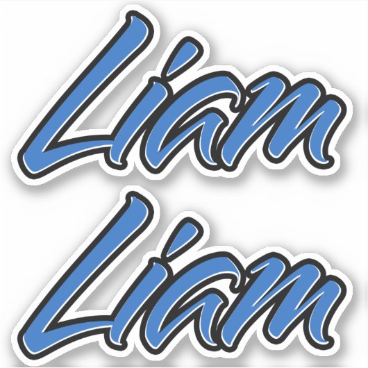 Liam Name blue Aufkleber Sticker Stickerset シール (正面)