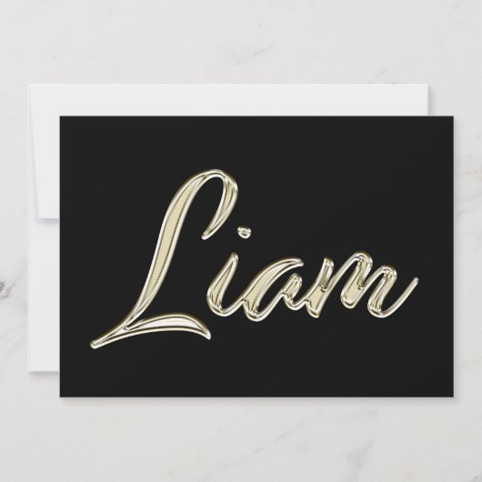 Liam Name white gold Handwriting Karte カード (正面)