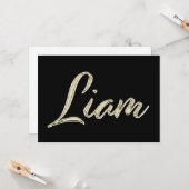 Liam Name white gold Handwriting Karte カード (正面/裏面インサイチュ)